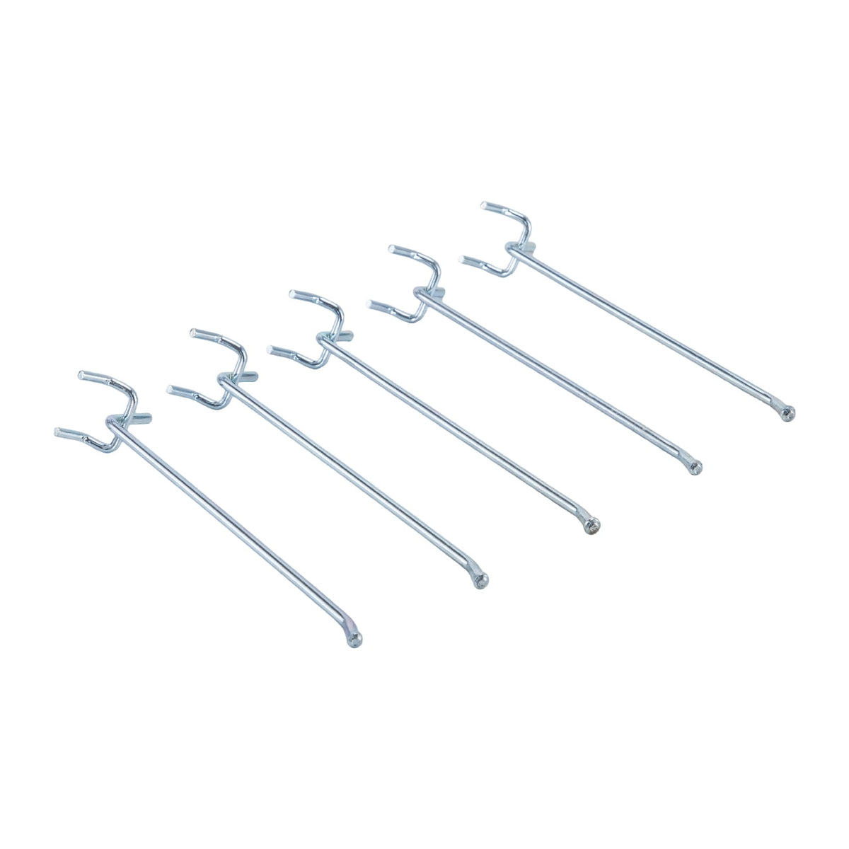 SSWBasics 10 in Chrome Peg Hook for 1/8 in or 1/4 in Pegboard pack of 100